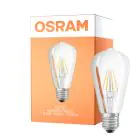 Osram Classic LED E27 Edison Fadenlampe Klar 6.5W 806lm - 827 Extra Warmweiß | Ersatz Für 60W