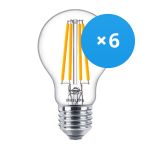 Lot 6x Philips Corepro LED Ampoule E27 Poire Claire 10.5W 1521lm - 827 Blanc Très Chaud | Équivalent 100W