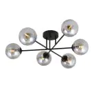 Emibig Plafonnier Roma Acier Noir | Convient pour 6x E14 - Max 10W