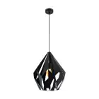 Eglo Suspension Luminaire Carlton 5 Acier Noir | IP20 - Convient pour 1x E27 